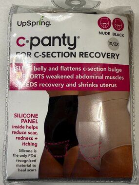UpSpring C-Panty Postpartum C-Section Recovery Panty w/Silicone Panel 2 Pk